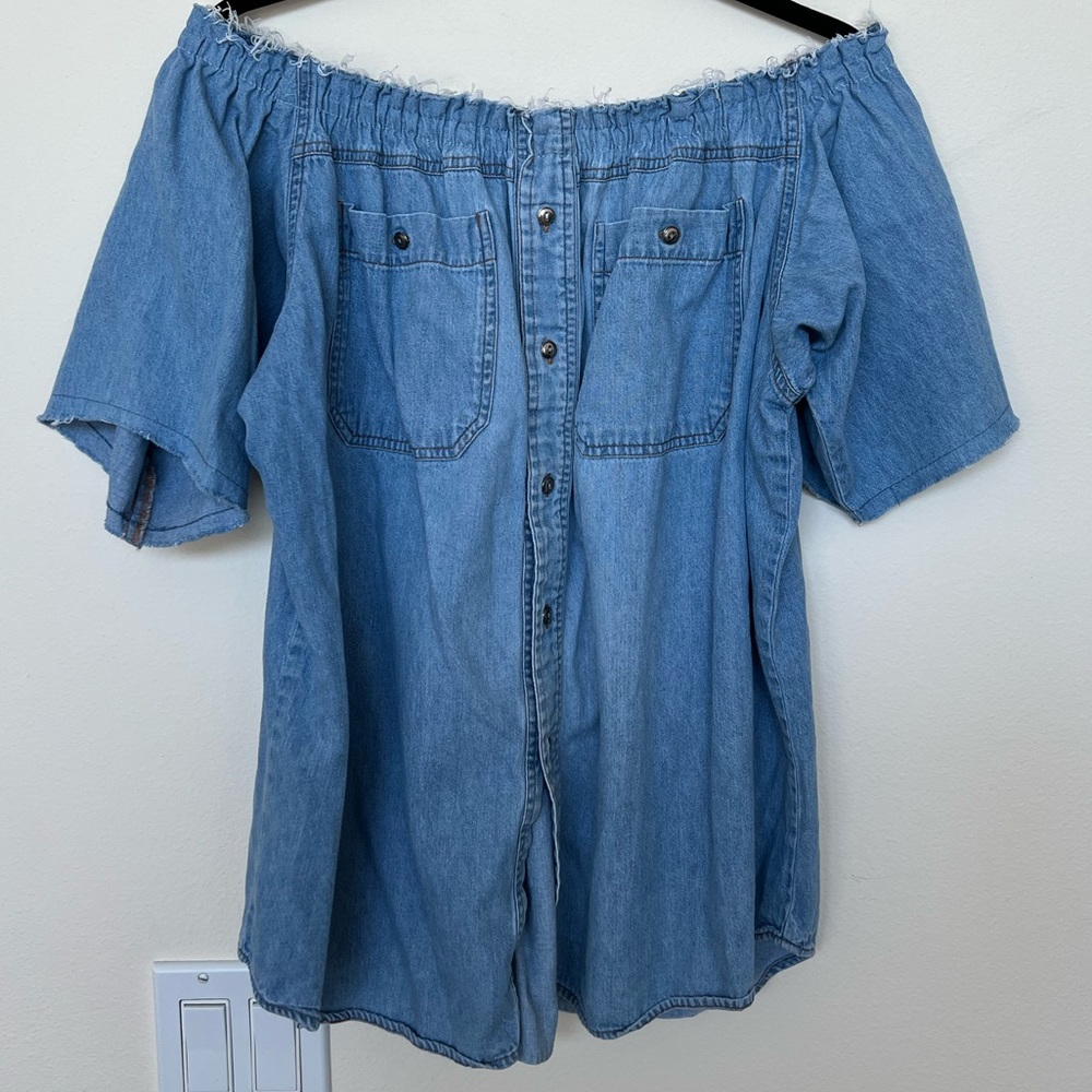 Urban Renewal denim off the shoulder shirt